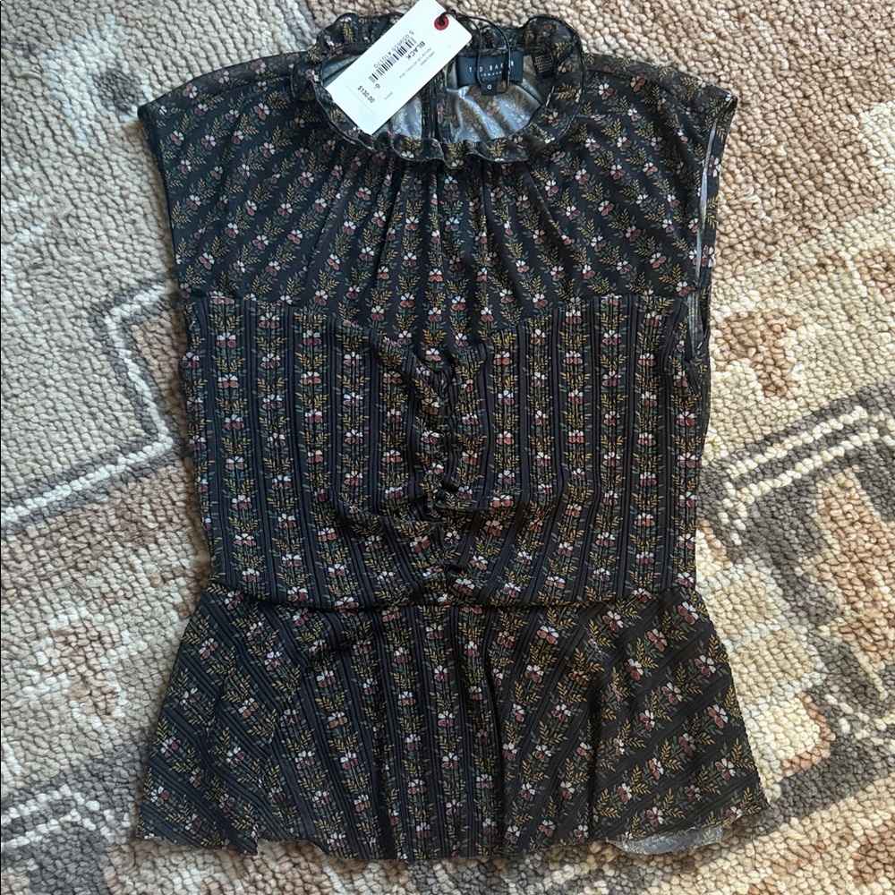 Ted Baker London Black Floral Blouse. Size Ted Baker 0 = US size 2.